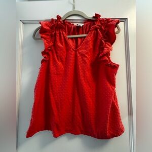 J. Crew Orange Ruffled Blouse